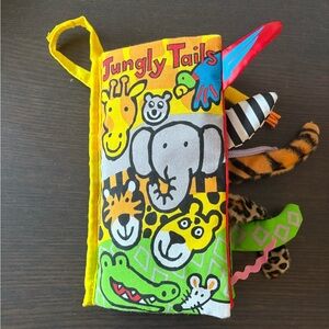 Jellycat Jungly Tails Sensory Book - Yellow and Multicolor